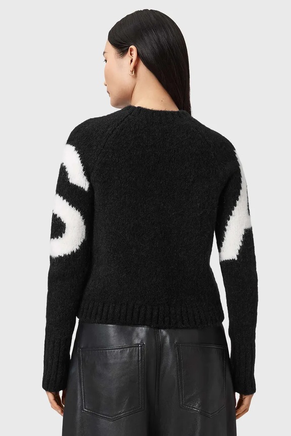 Sveter s prímesou alpaky AllSaints W088KD čierna SS26