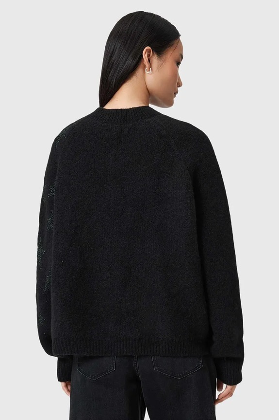 Pulover z dodatkom volne AllSaints W089KD črna SS26