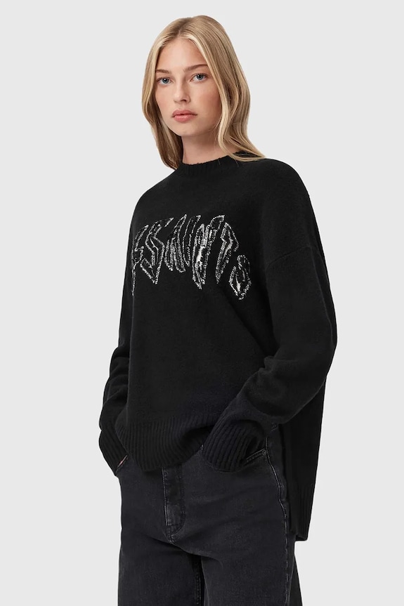 AllSaints maglione con lana nero W071KD