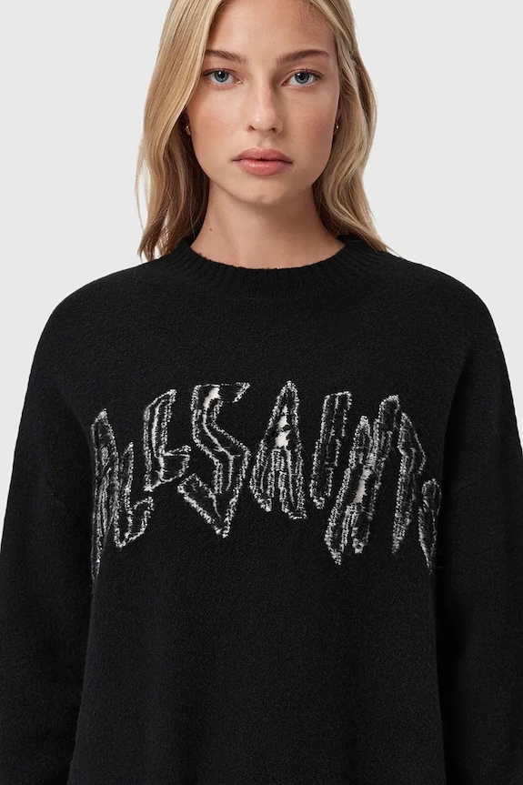 AllSaints maglione con lana W071KD nero
