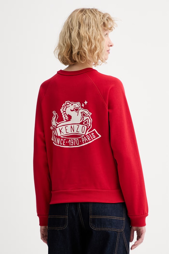 Kenzo bluza bawełniana aplikacja czerwony FG52SW2024MF