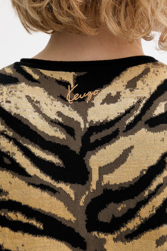 Kenzo kardigan z dodatkiem wełny FG52CA7363DO żółty