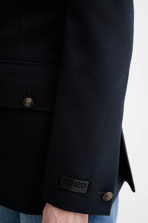 Kenzo jednoradové sako dámske s vlnou FG52VE2869TN tmavomodrá