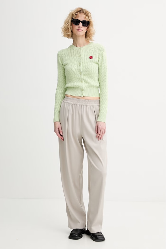 Kenzo kardigan z dodatkiem wełny FG52CA7273LK zielony SS26