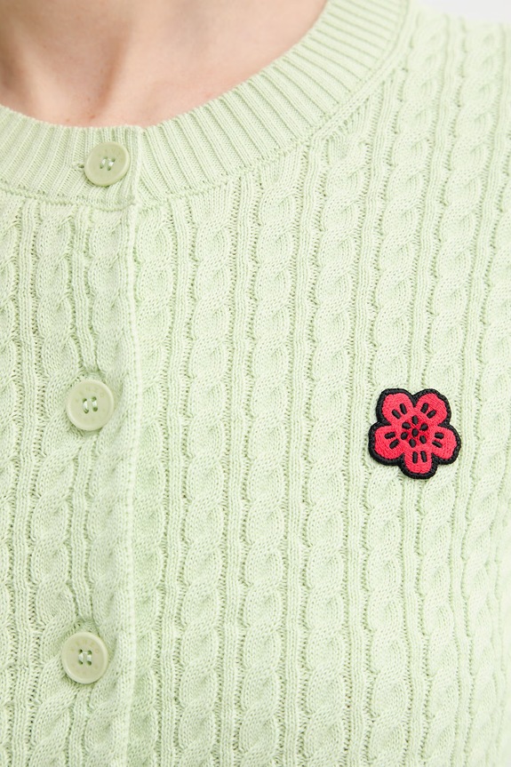 Kenzo kardigan z dodatkiem wełny FG52CA7273LK zielony