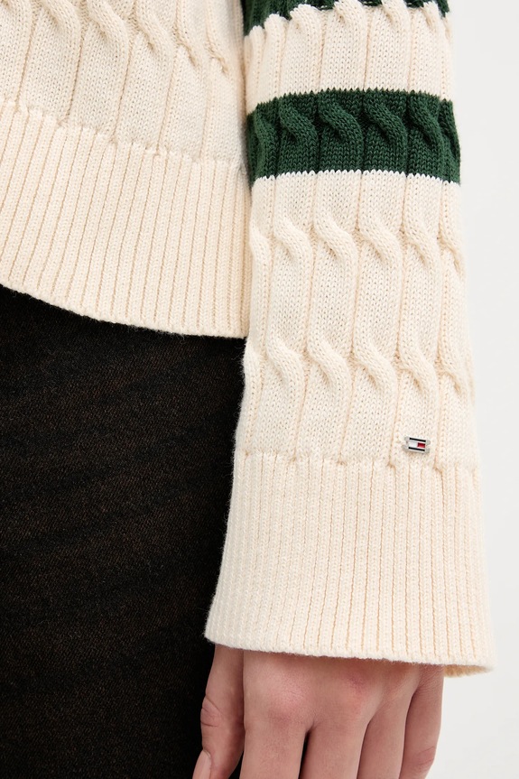 Tommy Hilfiger sweter bawełniany WW0WW47633 beżowy