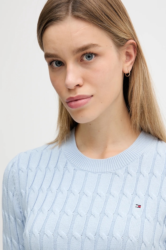Bavlnený sveter Tommy Hilfiger modrá WW0WW47644
