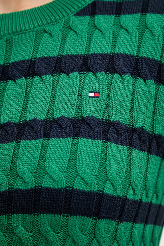 Bavlnený sveter Tommy Hilfiger WW0WW47644 zelená
