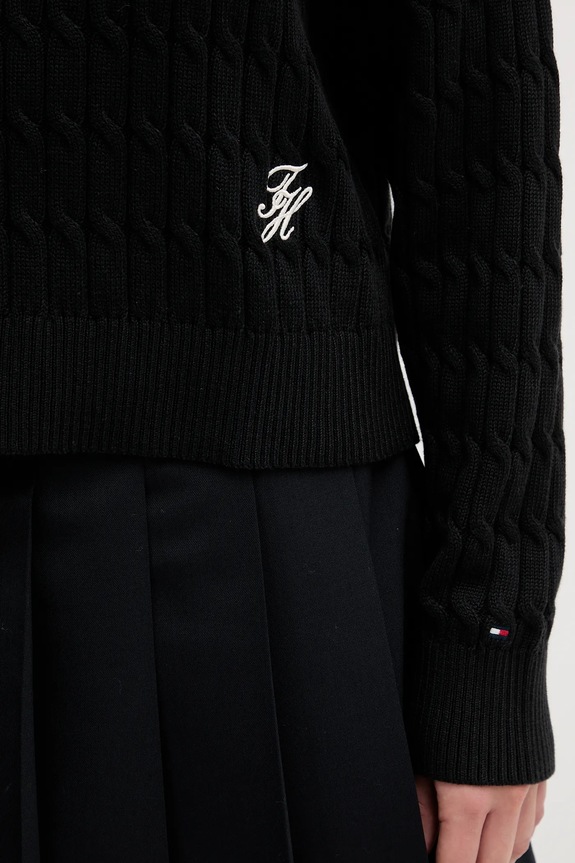 Tommy Hilfiger sweter bawełniany WW0WW47643 czarny