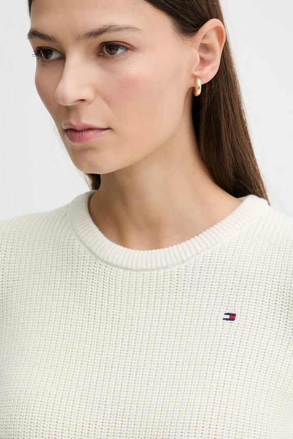 Tommy Hilfiger pamut póló bézs WW0WW48793