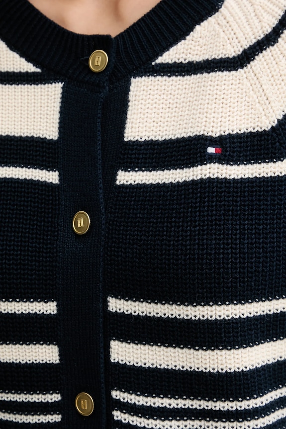 Tommy Hilfiger cardigan din bumbac WW0WW48795 bleumarin