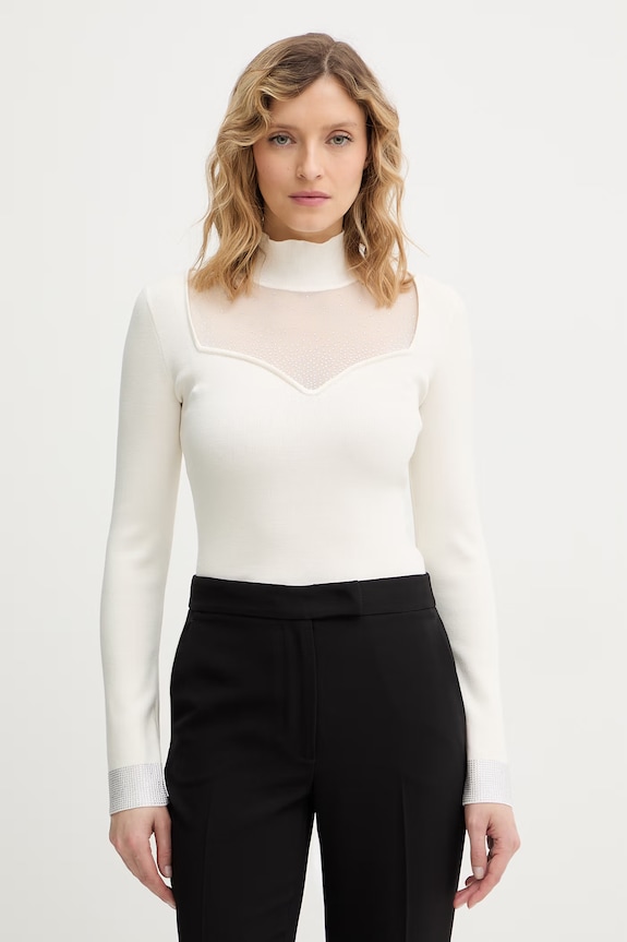 Guess sweter LUCY aplikacja beżowy W6RR45.Z4842