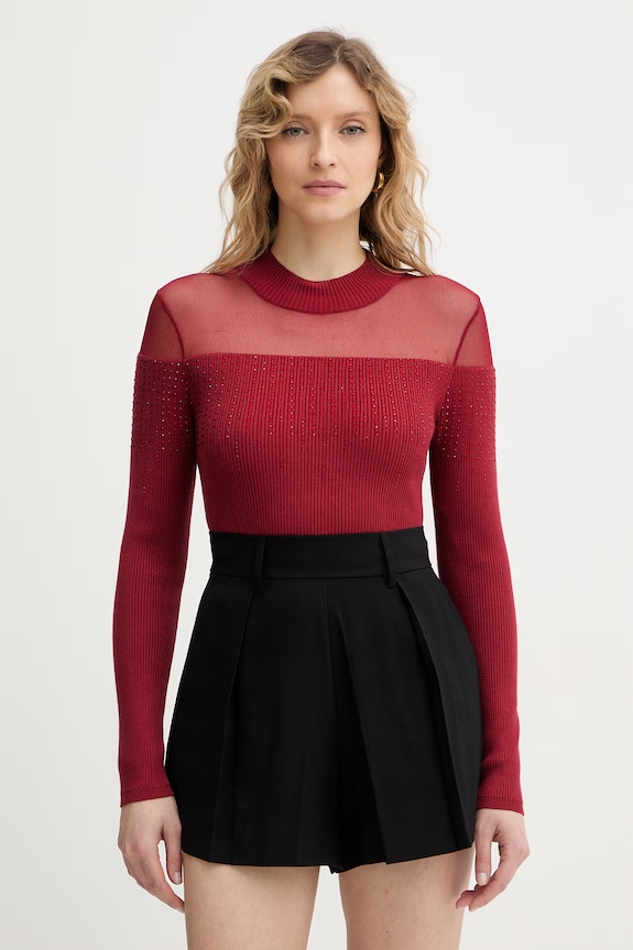 Guess sweter JEENA aplikacja czerwony W6RR70.Z2YK2