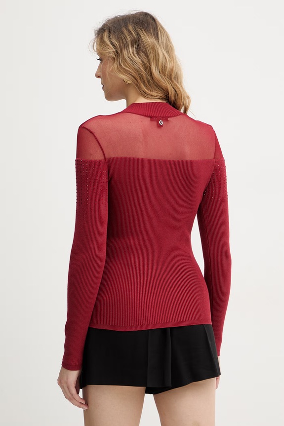 Odzież Guess sweter JEENA W6RR70.Z2YK2 czerwony