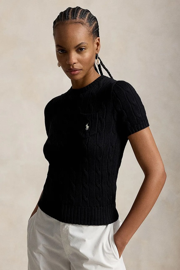 Polo Ralph Lauren sweter damski bawełniany czarny 211971873