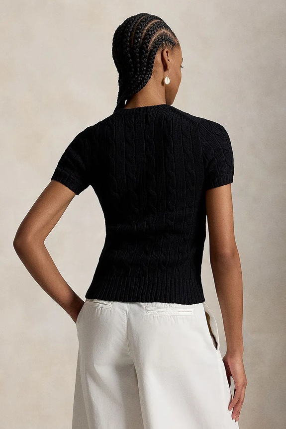 Polo Ralph Lauren sweter damski bawełniany 211971873 czarny SS26