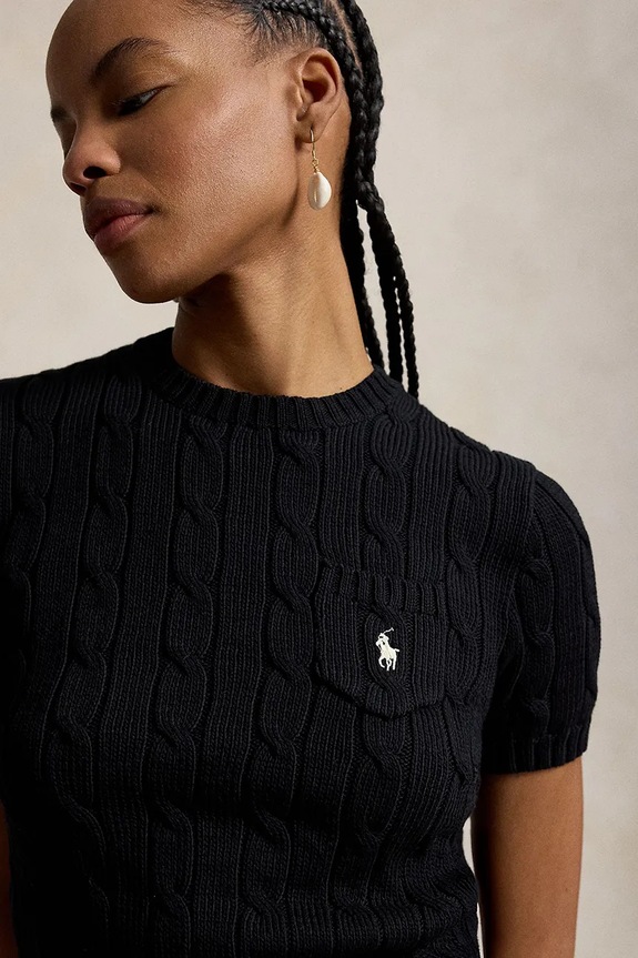 Polo Ralph Lauren sweter damski bawełniany czarny 211971873