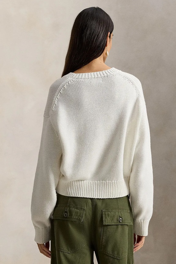 Bavlněný svetr Polo Ralph Lauren 211A96234 bílá SS26