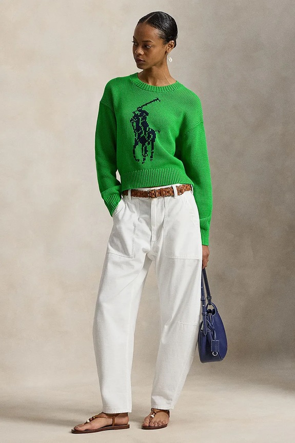 Ruházat Polo Ralph Lauren pamut pulóver 211A96234 zöld