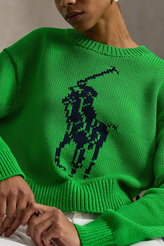 Polo Ralph Lauren pamut pulóver zöld 211A96234