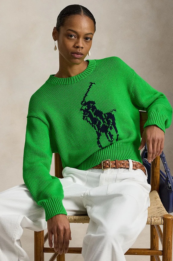 Polo Ralph Lauren pamut pulóver 211A96234 zöld