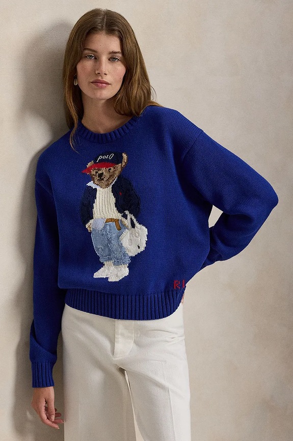 Polo Ralph Lauren sweter bawełniany 211A96238 granatowy
