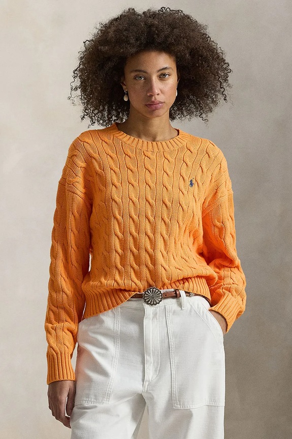 Polo Ralph Lauren pulover de bumbac subtiri portocaliu 211A96245