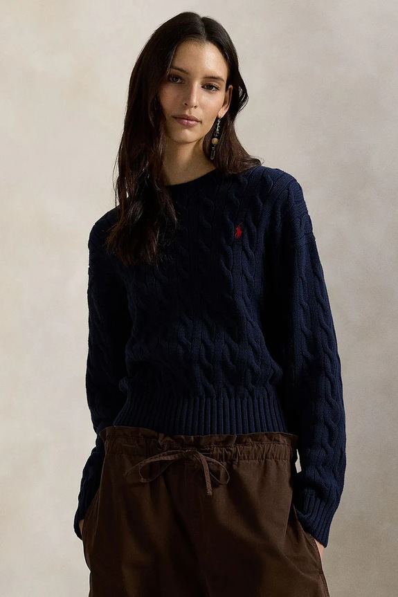 Polo Ralph Lauren sweter bawełniany bawełna granatowy 211A96245