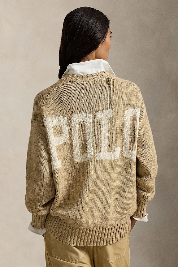 Polo Ralph Lauren pulover de bumbac 211A96252 maro SS26