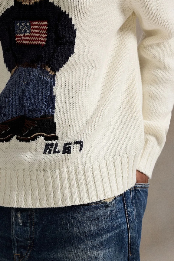 Polo Ralph Lauren pulover cu in bej 211A96253