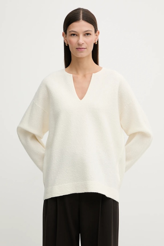 Calvin Klein gyapjú pulóver gyapjú bézs LV044E311G