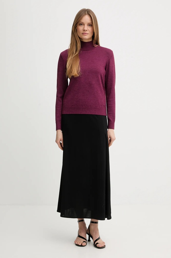 Sveter s prímesou vlny Calvin Klein LV044E363G burgundské SS26
