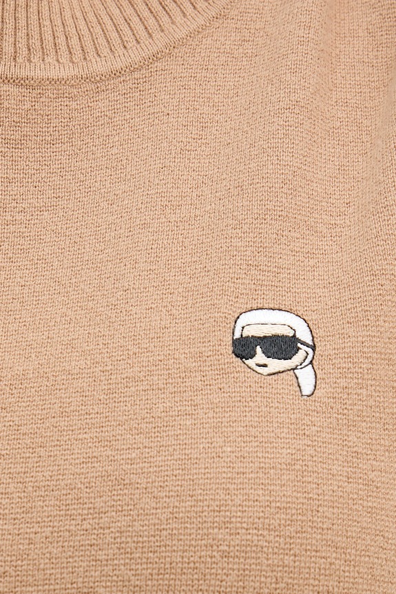 Βαμβακερό γιλέκο Karl Lagerfeld IKON B1W18016 μπεζ