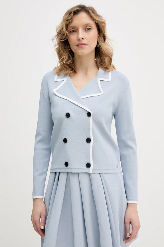 Karl Lagerfeld cardigan scollo a V blu B1W18004