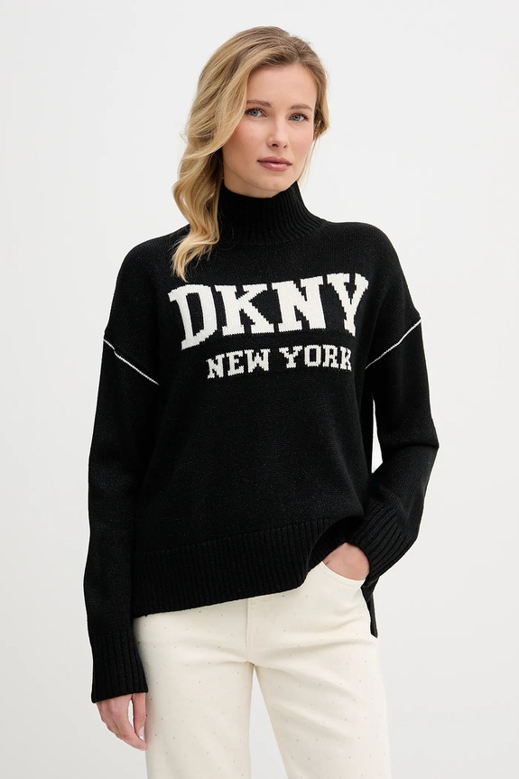 Dkny pulover subtiri negru DJ6R0183
