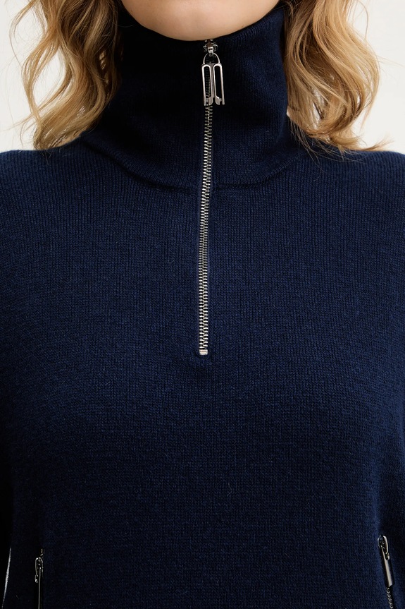 Victoria Beckham sweter wełniany 1126KJU006866A granatowy