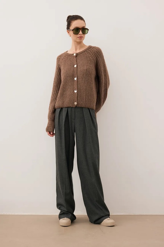 Bizuu cardigan din amestec de lână ORNAMY ORNAMY.BRAZOWY