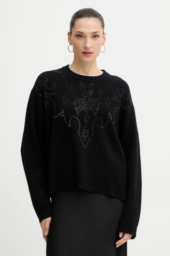 Kašmírový sveter ZADIG&VOLTAIRE vlna čierna KWSW02841