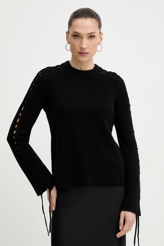 Vlnený sveter ZADIG&VOLTAIRE vlna čierna KWSW02851