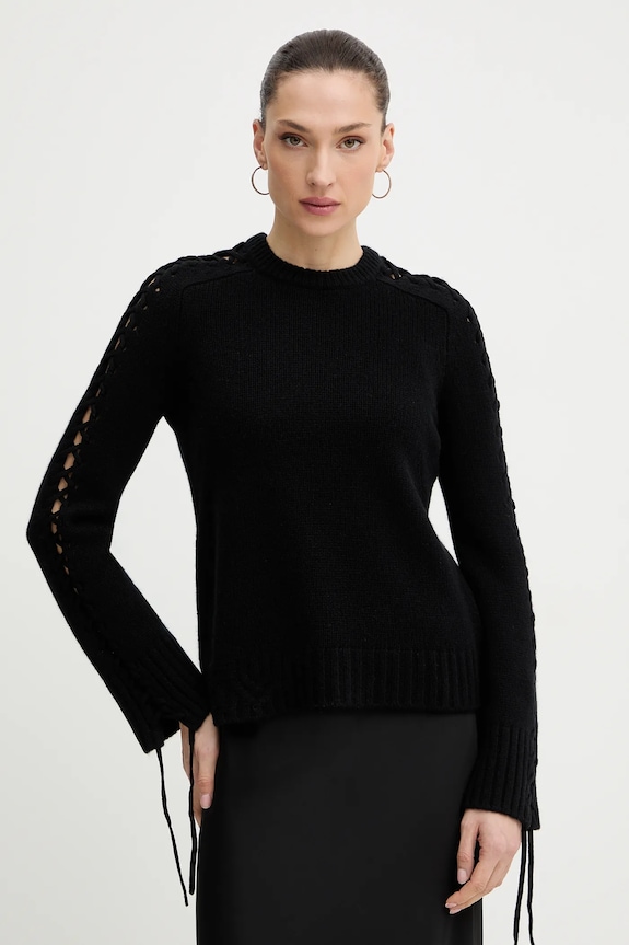 Vlnený sveter ZADIG&VOLTAIRE vlna čierna KWSW02851