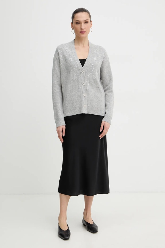 ZADIG&VOLTAIRE cardigan din casmir KWCA01646 gri SS26