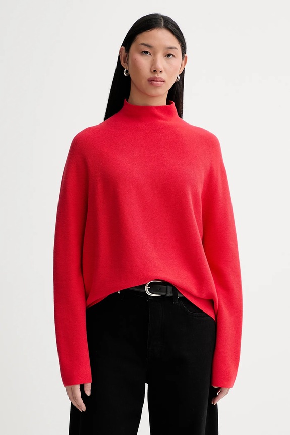 Marc O'Polo maglione in cotone a lupetto rosso 5000010612