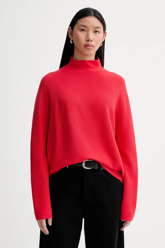 Marc O'Polo maglione in cotone a lupetto rosso 5000010612