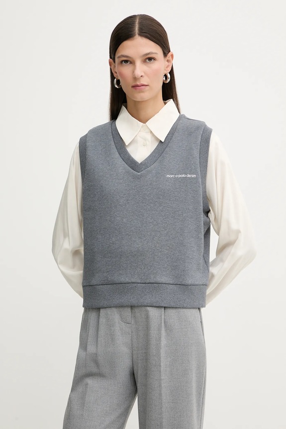 Marc O'Polo bluza bawełniana bez kaptura szary 5000007694