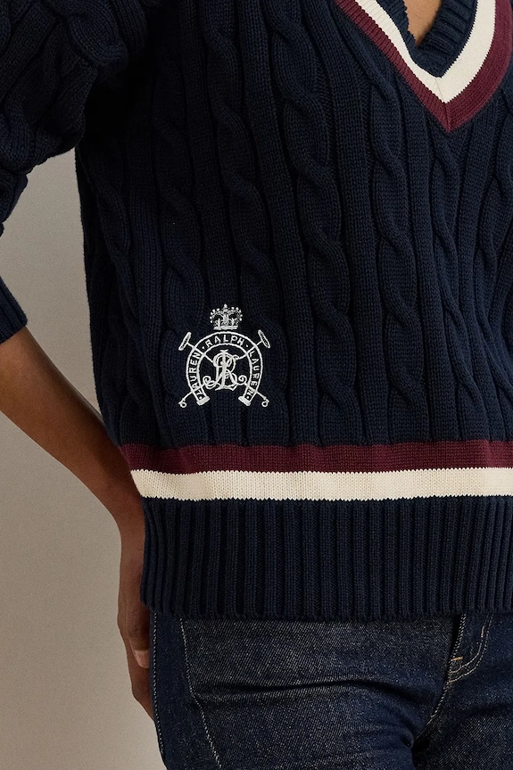 Lauren Ralph Lauren sweter bawełniany granatowy 200P03474