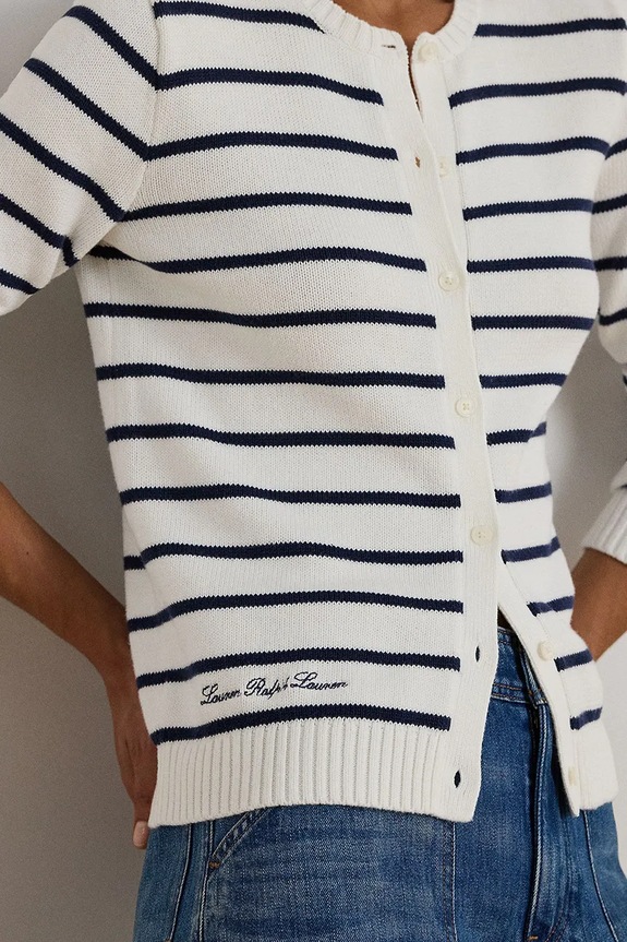 Lauren Ralph Lauren cardigan din bumbac bleumarin 200P03495