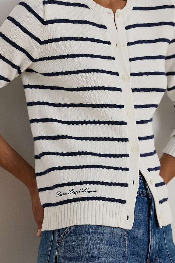 Lauren Ralph Lauren cardigan din bumbac bleumarin 200P03495