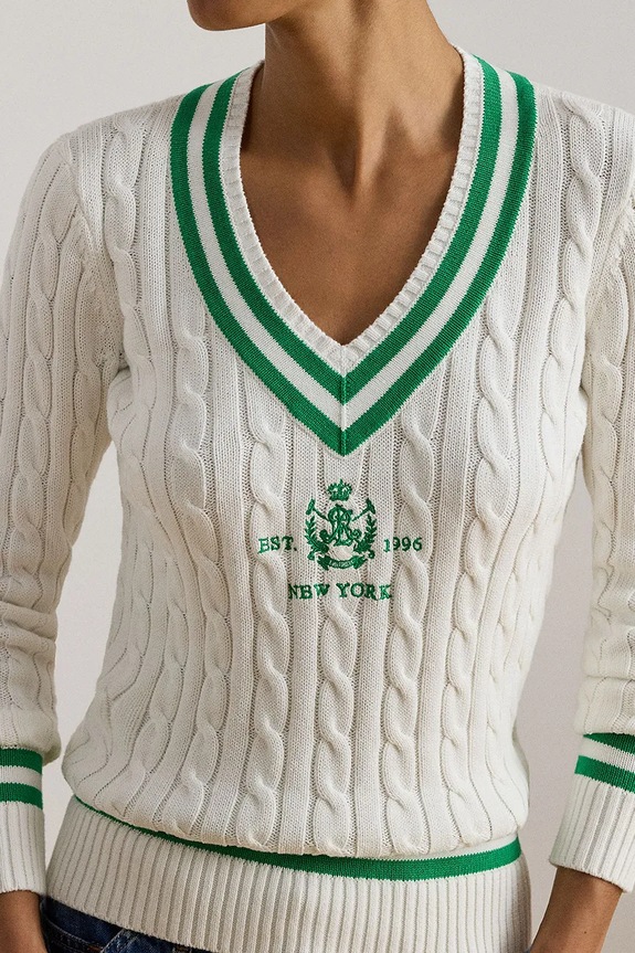Lauren Ralph Lauren sweter bawełniany biały 200P07026