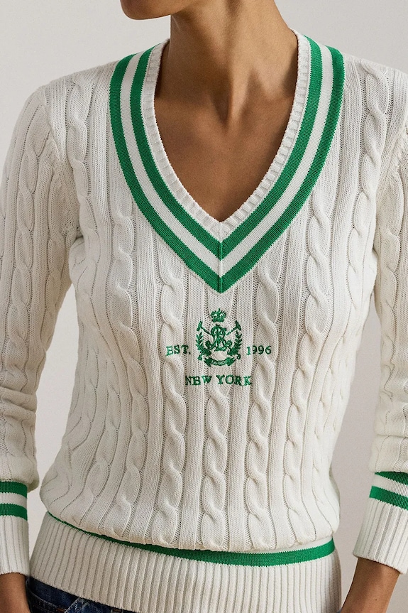 Lauren Ralph Lauren sweter bawełniany biały 200P07026
