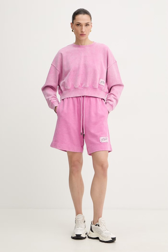 Βαμβακερή μπλούζα Pinko 106341.A33M ροζ SS26